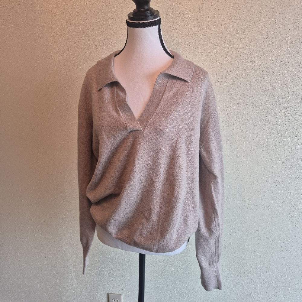 Faherty Jackson Poli Sweater Oatmeal Heather Womens XXL - Picture 2 of 7